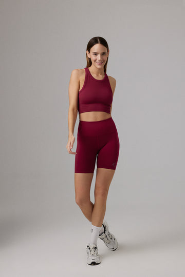 Paris Seamless Biker Shorts Bordeaux