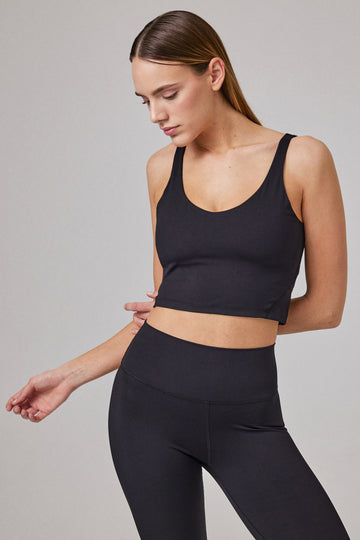 Liz Glossy Crop Jet Black